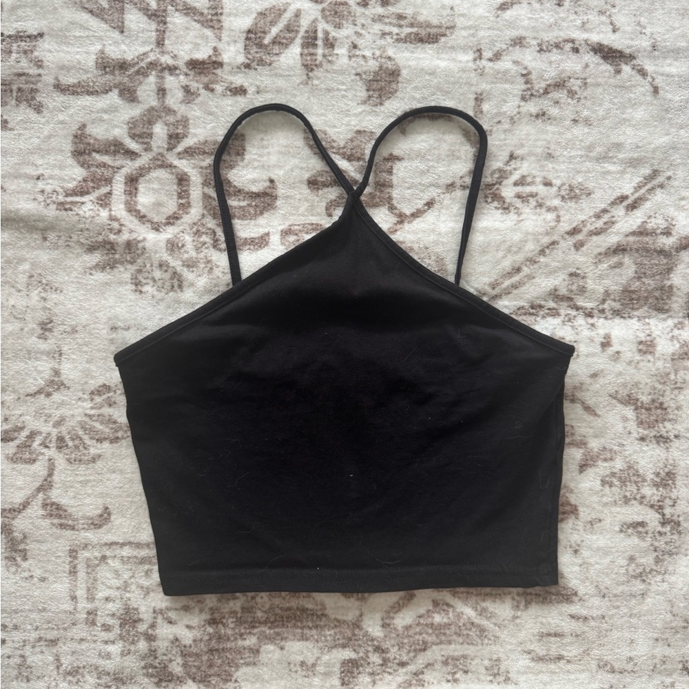 Black Strappy Crop Top